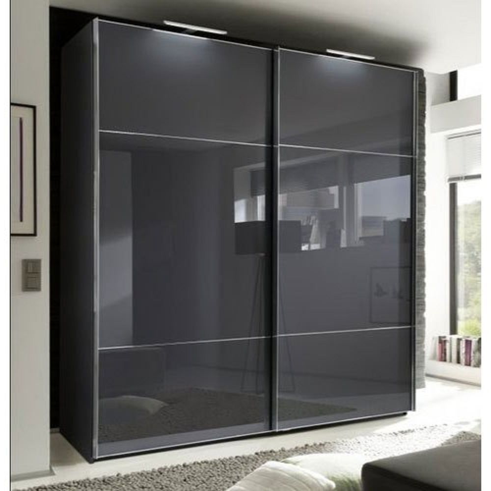Greenwud Black Glass Wardrobe, For Home Throughout Black Glass Wardrobes (View 7 of 20)
