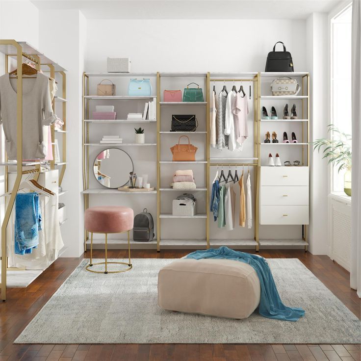 Gwyneth Closet System With 6 Shelves | Boutique Style Closet, Closet  Organizing Systems, Closet System For 6 Shelf Wardrobes (View 6 of 20)