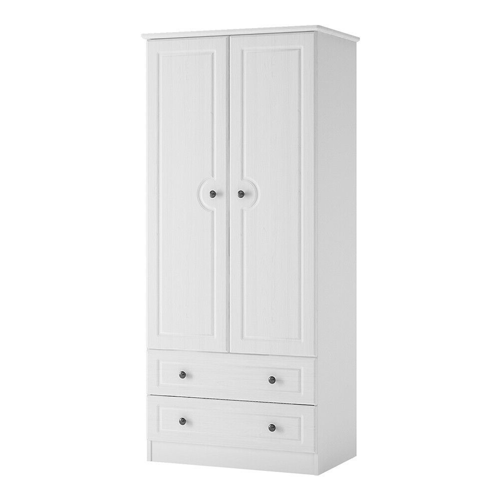 Hampshire+2+door+2+drawer+wardrobe+white+solid+textured+wood+bedroom+furniture  For Sale Online | Ebay Within Hampshire Wardrobes (View 15 of 20)