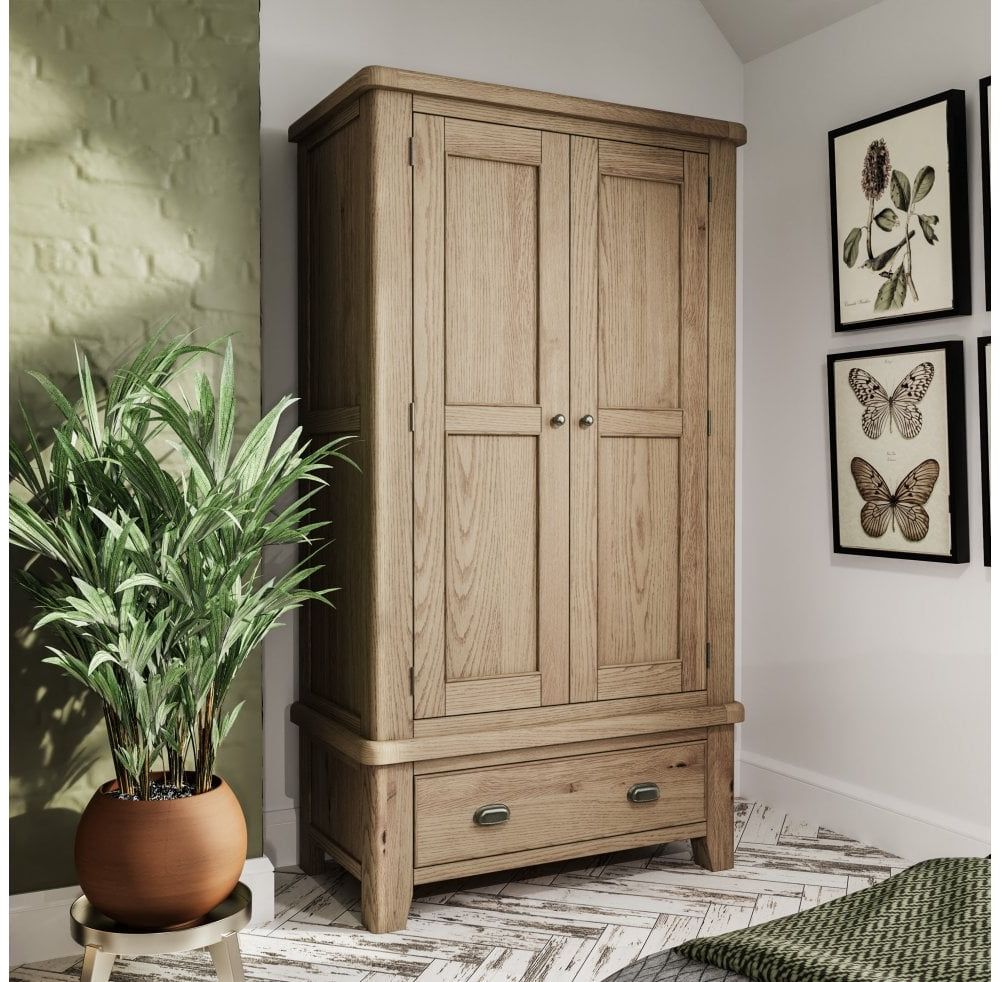 Hamstead 2 Door Wardrobe – Furniture From Readers Interiors Uk Regarding Oak Wardrobes For Sale (View 4 of 20)