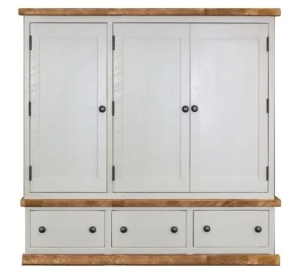 Handmade Rustic Triple Wardrobe. Painted Bedroom Furniture. Any Size Made.  | Ebay Pertaining To Painted Triple Wardrobes (Gallery 11 of 20)