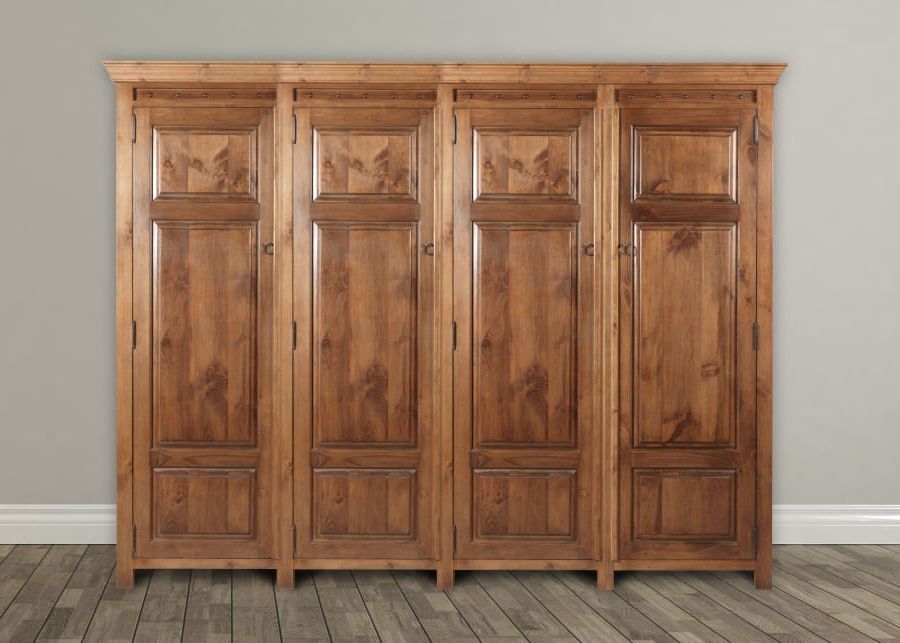 Handmade Solid Wood 4 Door Wardrobe With Free Uk Delivery In Solid Wood Wardrobes Closets (View 7 of 20)