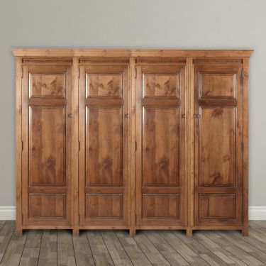 Handmade Solid Wood 4 Door Wardrobe With Free Uk Delivery Within Large Wooden Wardrobes (Gallery 1 of 20)