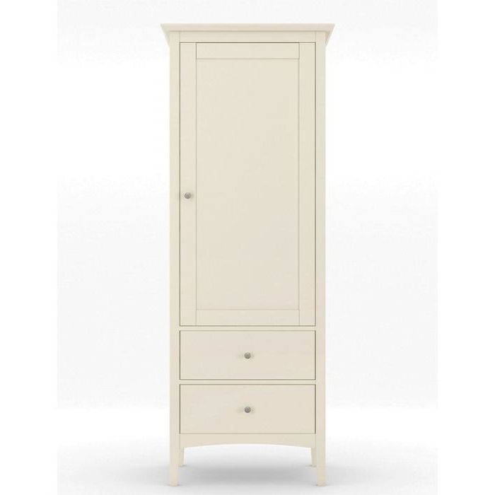Hastings Ivory Single Wardrobe Within Single Wardrobes With Drawers And Shelves (Gallery 2 of 20)