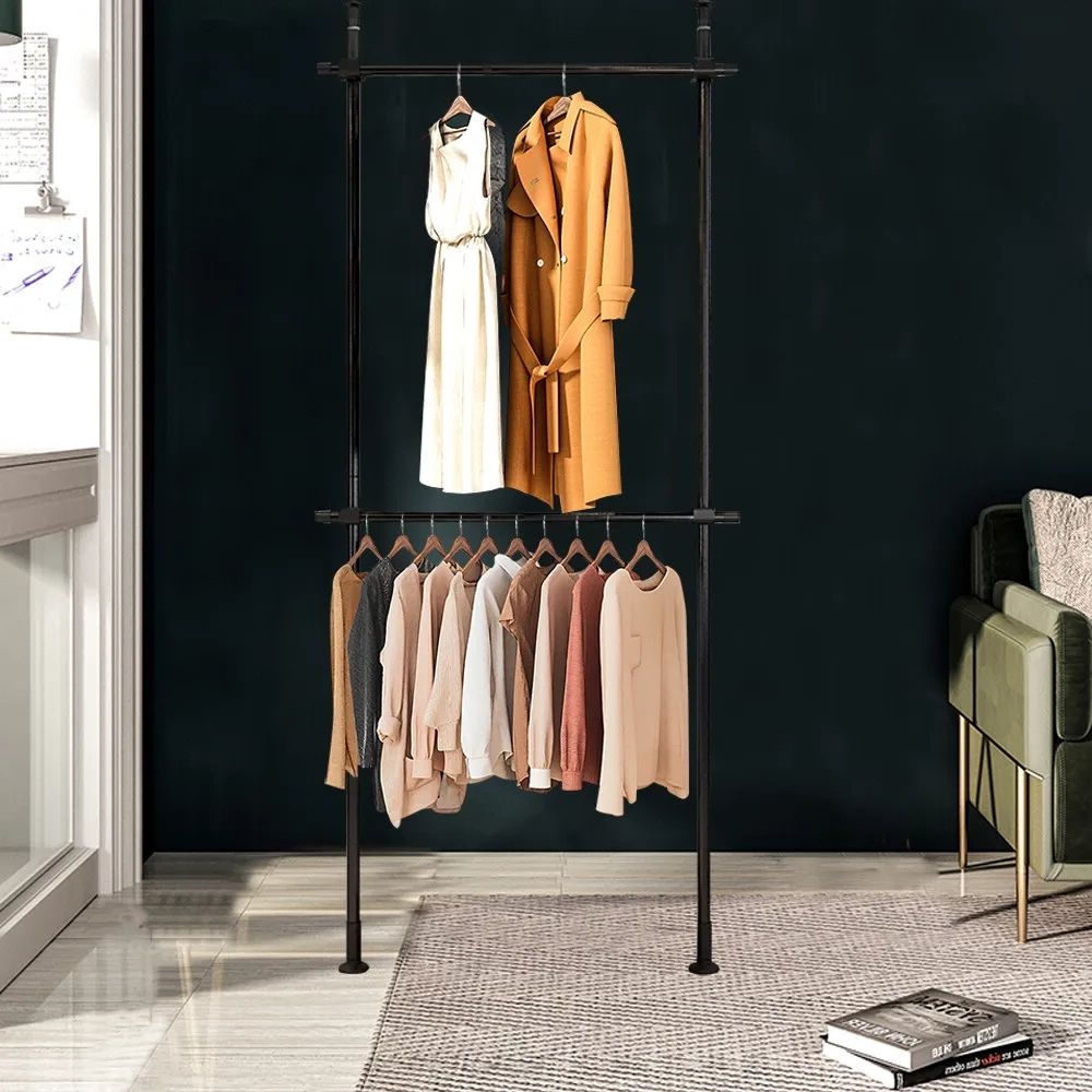 Heavy Duty Adjustable Wardrobe Organizer Garment Rack 2 Tier Clothes Hanger  Abs | Ebay Throughout 2 Tier Adjustable Wardrobes (View 15 of 20)