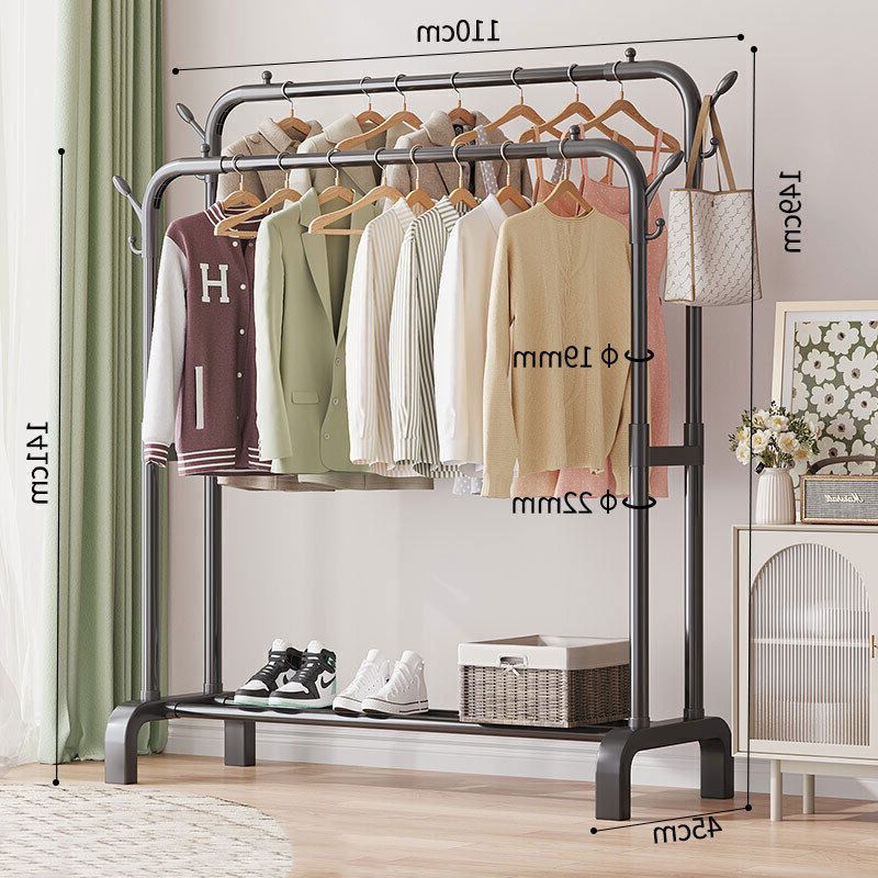 Heavy Duty Double Clothes Rail Hanging Rack Garment Display Stand Storage  Shelf | Ebay Inside Double Clothes Rail Wardrobes (Gallery 15 of 20)