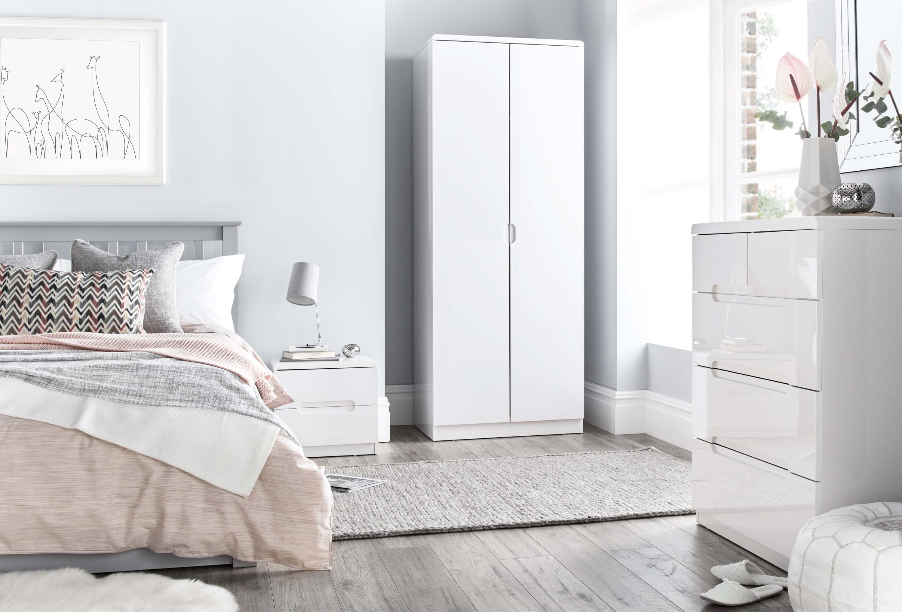 High Gloss Bedroom Furniture | White Gloss Chest Of Drawers | Time4sleep With White High Gloss Wardrobes (Gallery 11 of 20)