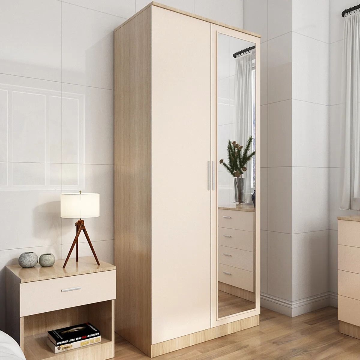 High Gloss Cream Wardrobe Double Door With Hanging Rail Bedroom Furniture  Set | Ebay In Cream Gloss Wardrobes Doors (View 5 of 20)