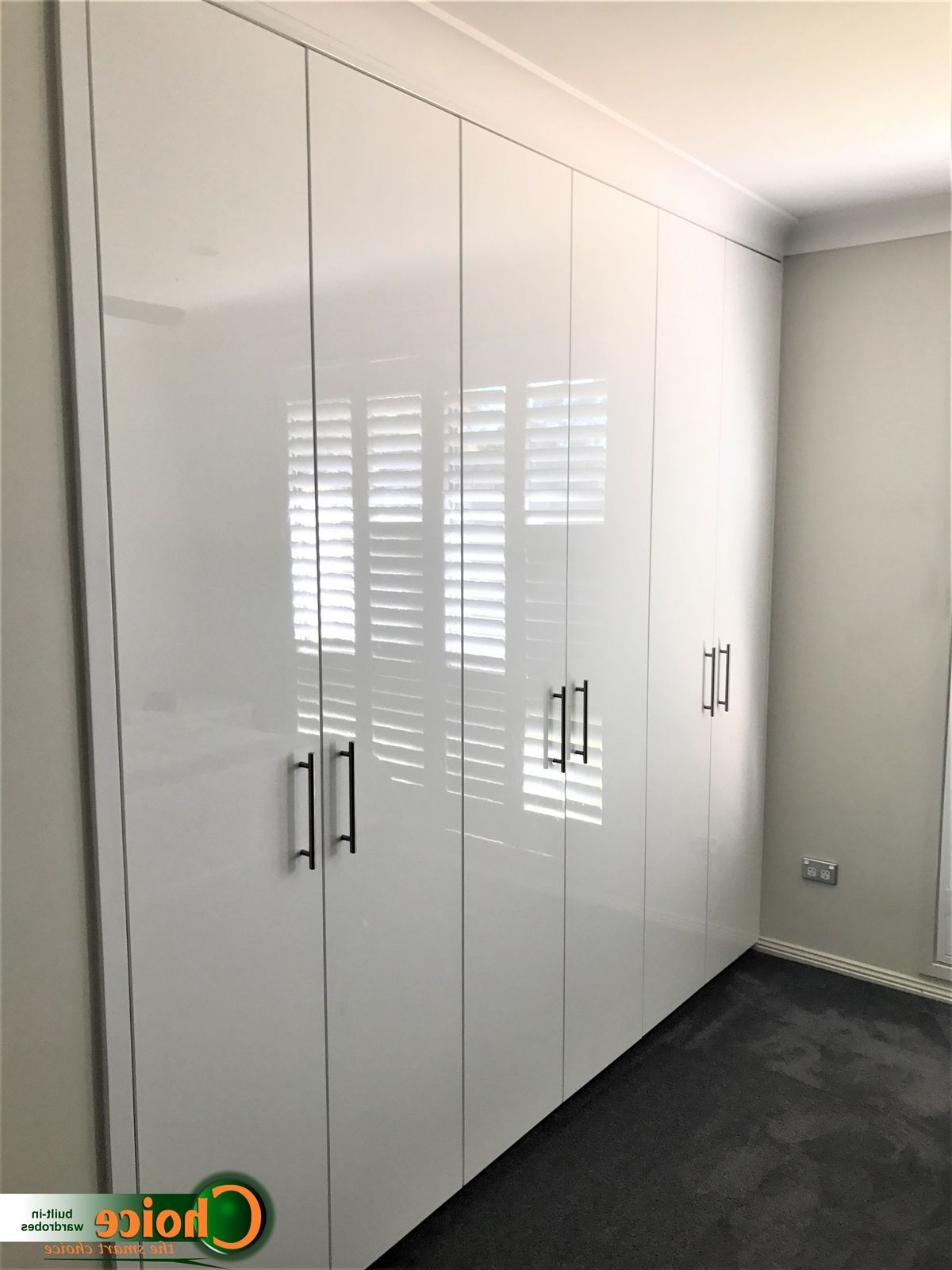 High Gloss White Pollurathane Sliding Doors  Choice Wardrobes | Built In  Wardrobes For Western Sydney  Choice Wardrobes Regarding High Gloss Doors Wardrobes (View 8 of 20)