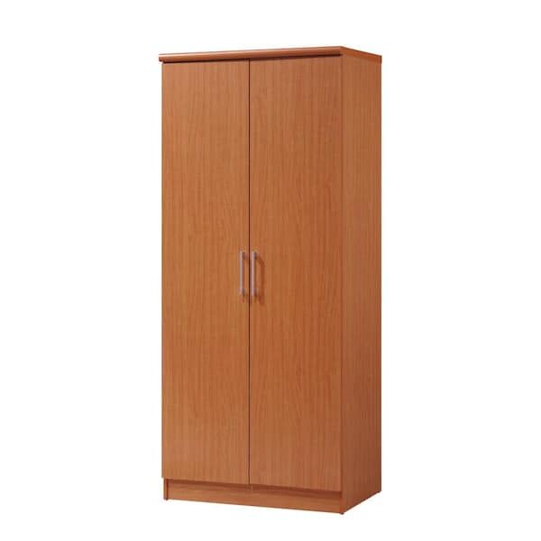 Hodedah 2 Door Cherry Armoire With Shelves Hid8600 Cherry – The Home Depot For Wardrobes In Cherry (Gallery 1 of 20)