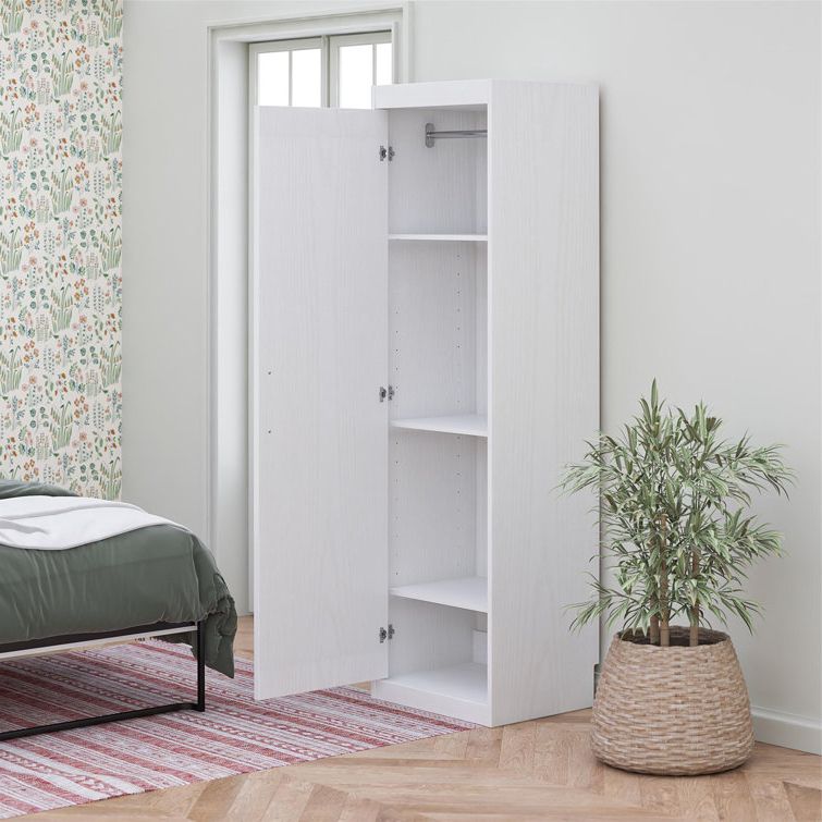 Hokku Designs Jenkel Wardrobe Single Side Storage Cabinet | Wayfair With Regard To Single Wardrobes (View 6 of 20)