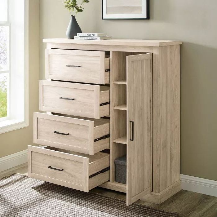 Hooper Transitional Combination Wardrobe – Saracina Home | Combination  Wardrobe, Saracina Home, Tall Cabinet Storage Pertaining To Wardrobes Chest Of Drawers Combination (View 13 of 20)