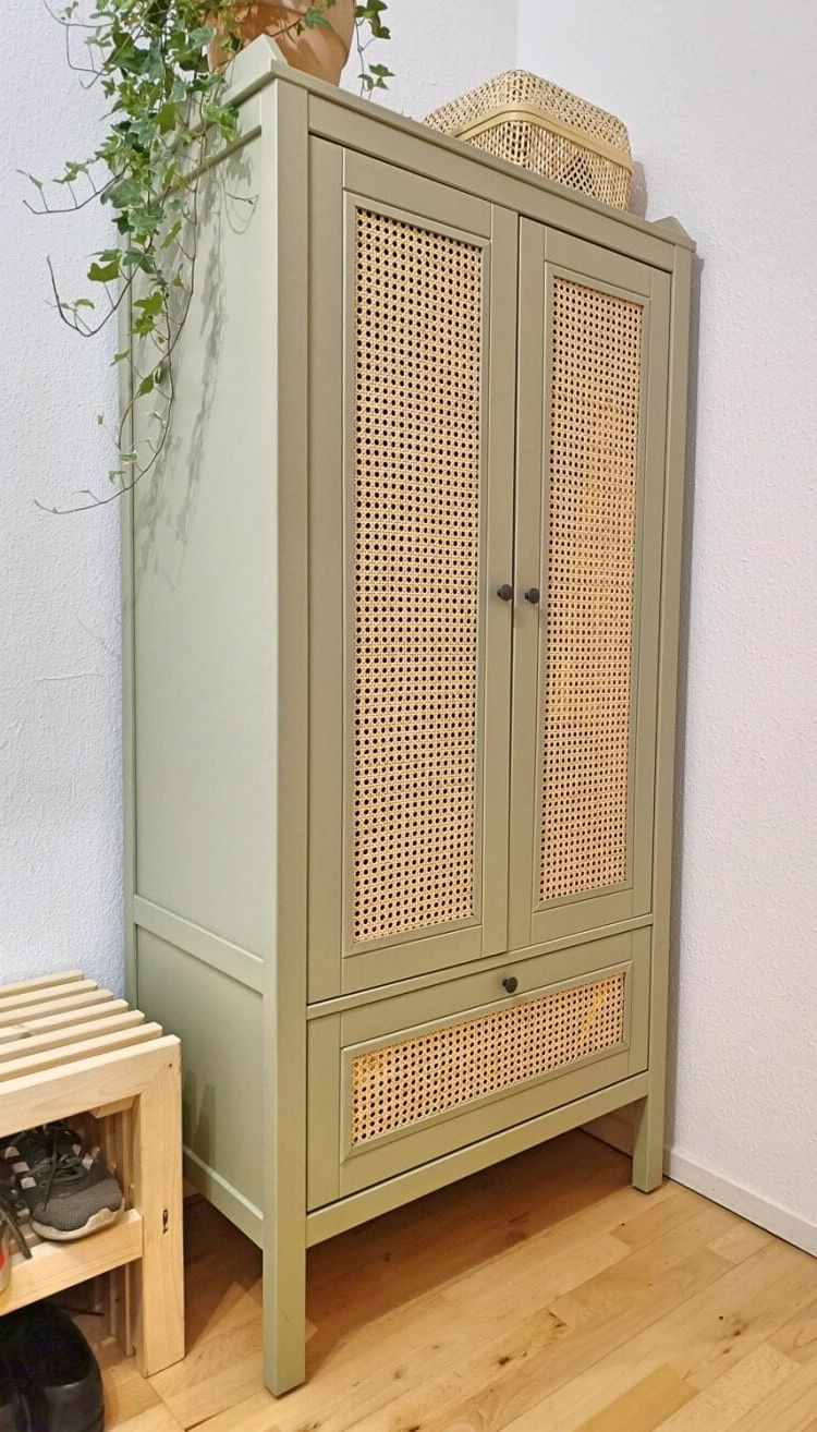 How To Diy Rattan Doors For Ikea Wardrobe – Ikea Hackers Intended For Wicker Armoire Wardrobes (Gallery 17 of 20)