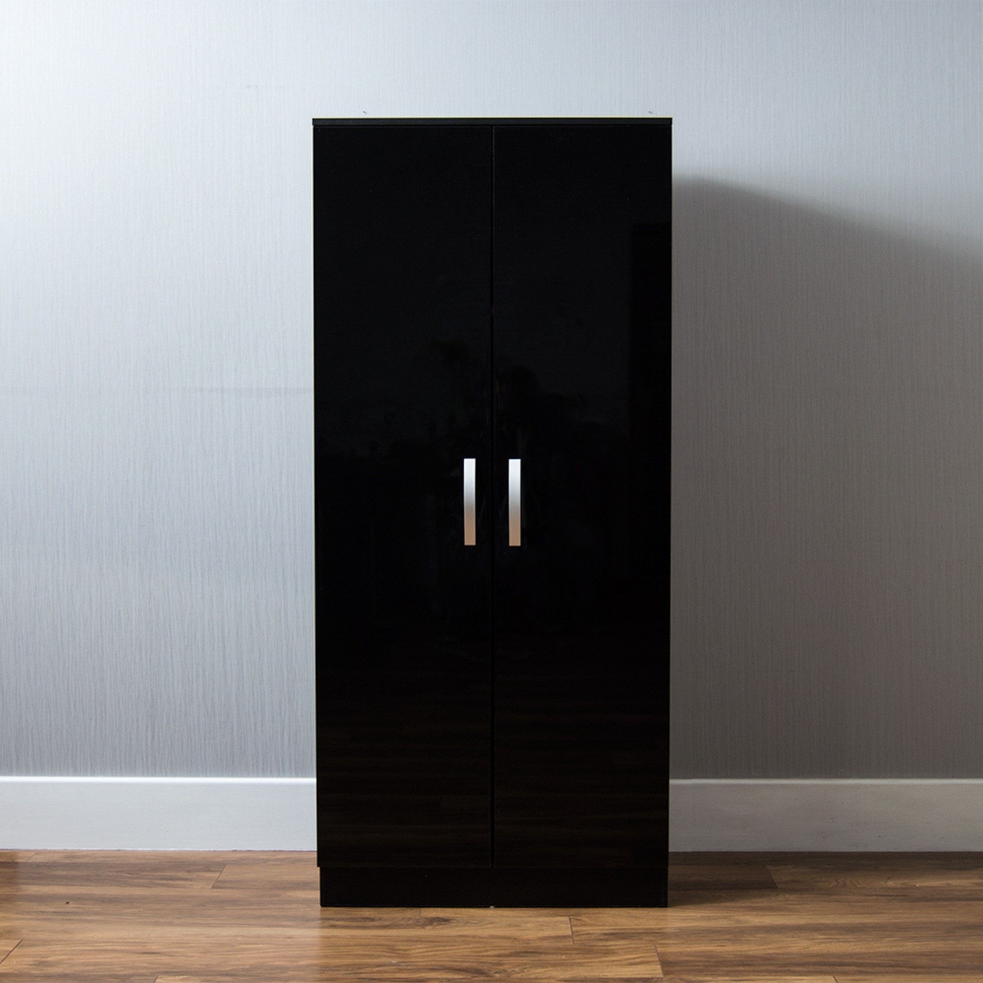 Hulio Black 2 Door Wardrobe | Bathroom Furniture | Bathroom Inside Single Black Wardrobes (View 2 of 20)