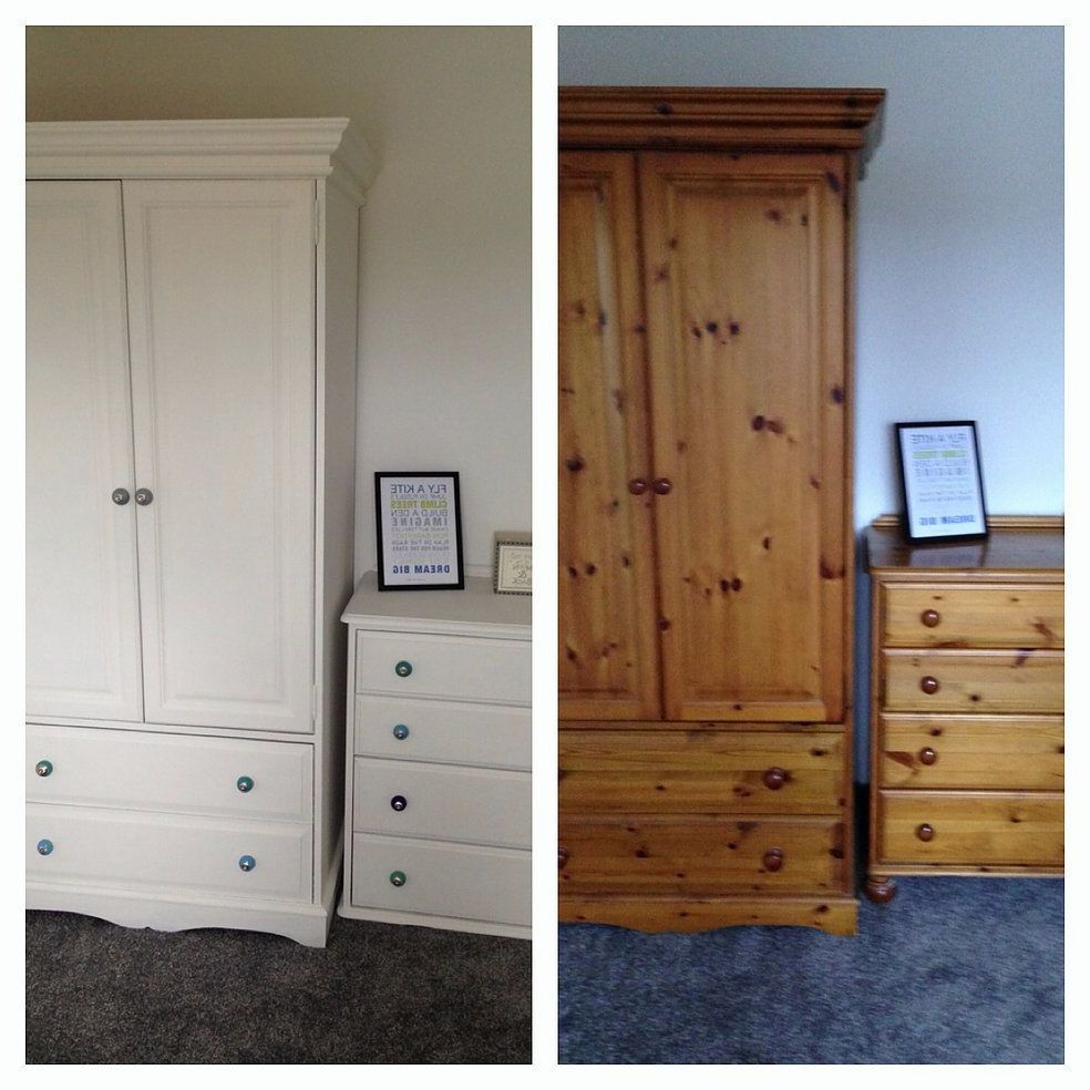 I Put The Below 'before And After' Photo Of My Pine Wardrobe And Drawers On  Pinterest Last Year And It's Be… | Furniture Makeover, Furniture, Pine  Bedroom Furniture Inside White Pine Wardrobes (Gallery 10 of 20)