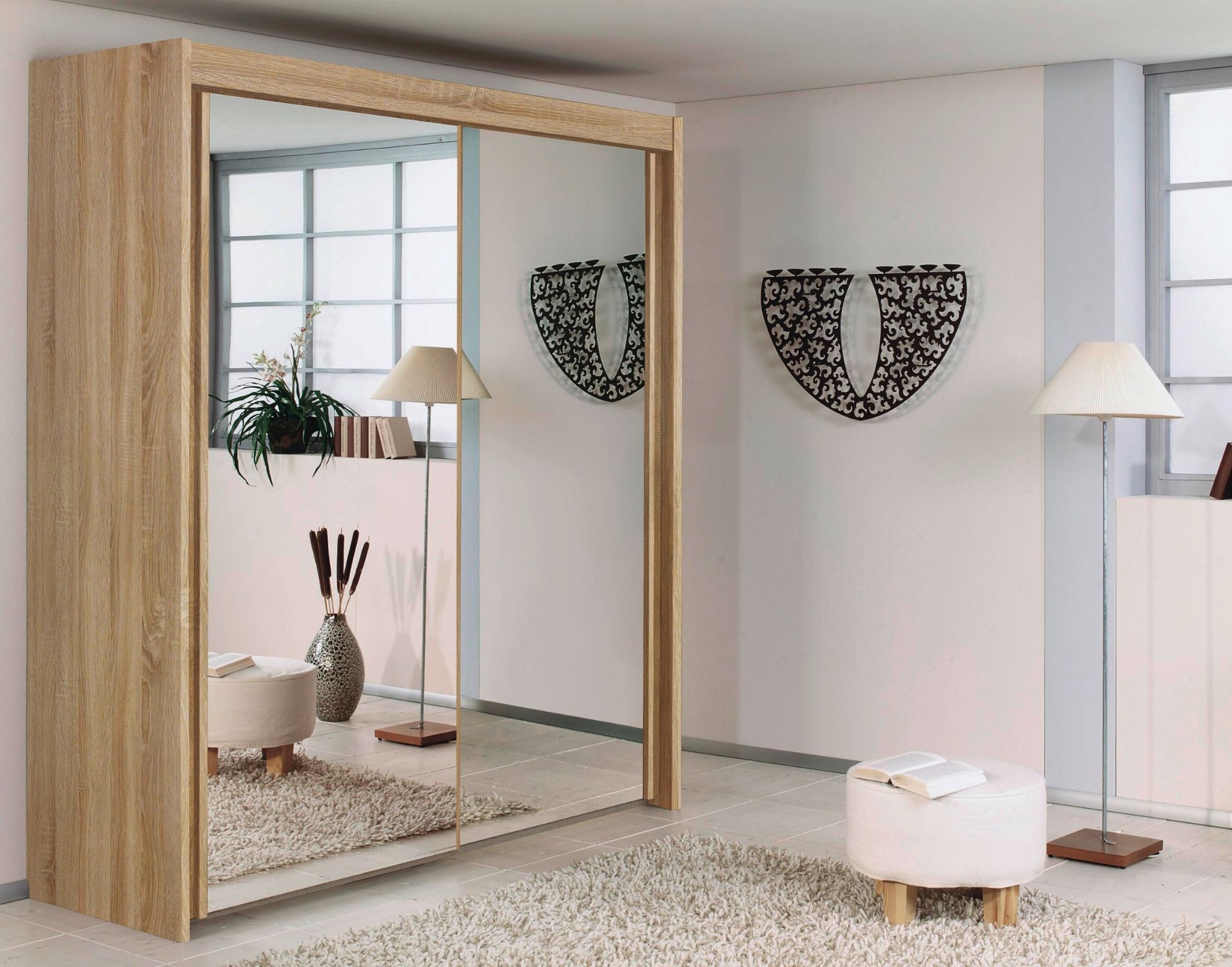 Imperial 2 Door Mirrored Wardrobe – Furniture World In Oak Mirrored Wardrobes (View 16 of 20)