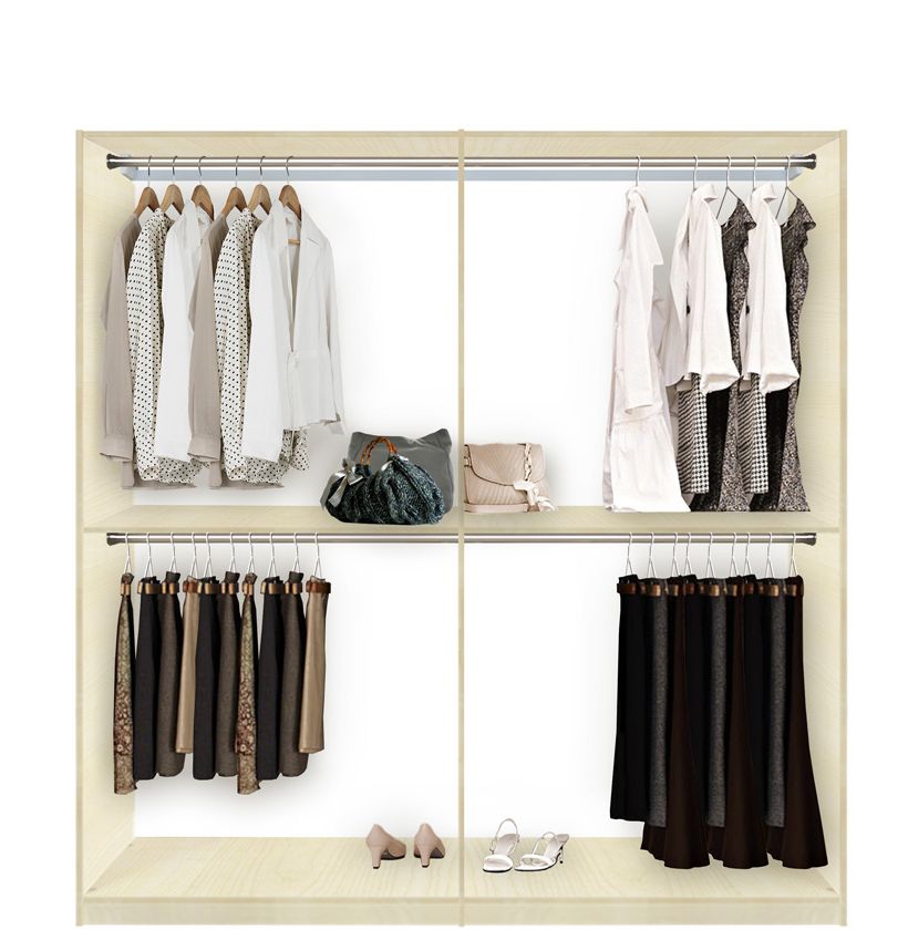 Isa Custom Closet For Hanging Clothes – Double Double Hanging | Contempo  Space With Regard To Wardrobes With Hanging Rod (Gallery 14 of 20)