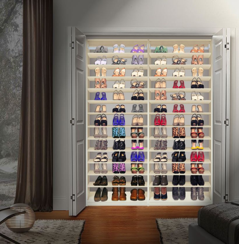 Isa Custom Shoe Closet – Double Module Shoe Storage | Contempo Space For Wardrobes Shoe Storages (Gallery 12 of 20)