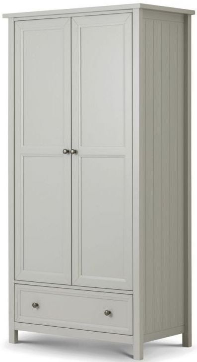 Julian Bowen Maine Dove Grey 2 Door 1 Drawer Wardrobe – Cfs Furniture Uk Intended For Julian Bowen Wardrobes (View 10 of 20)
