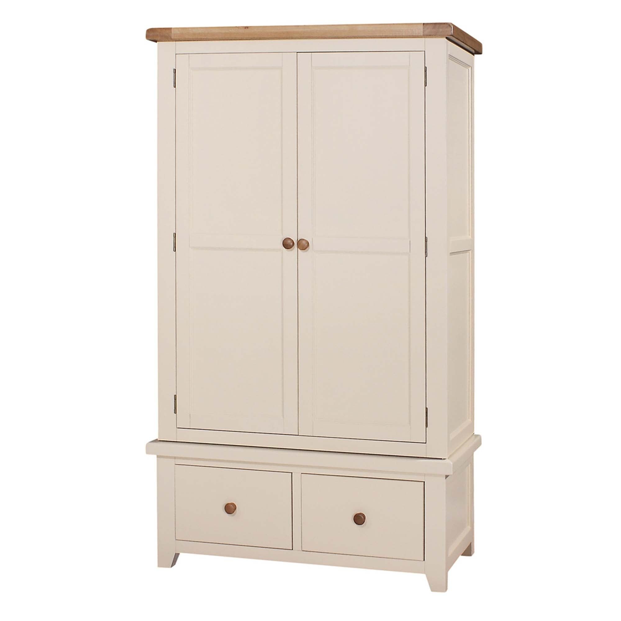 Juliet Oak/cream Double Wardrobe With Drawers With Cream Wardrobes (View 11 of 20)