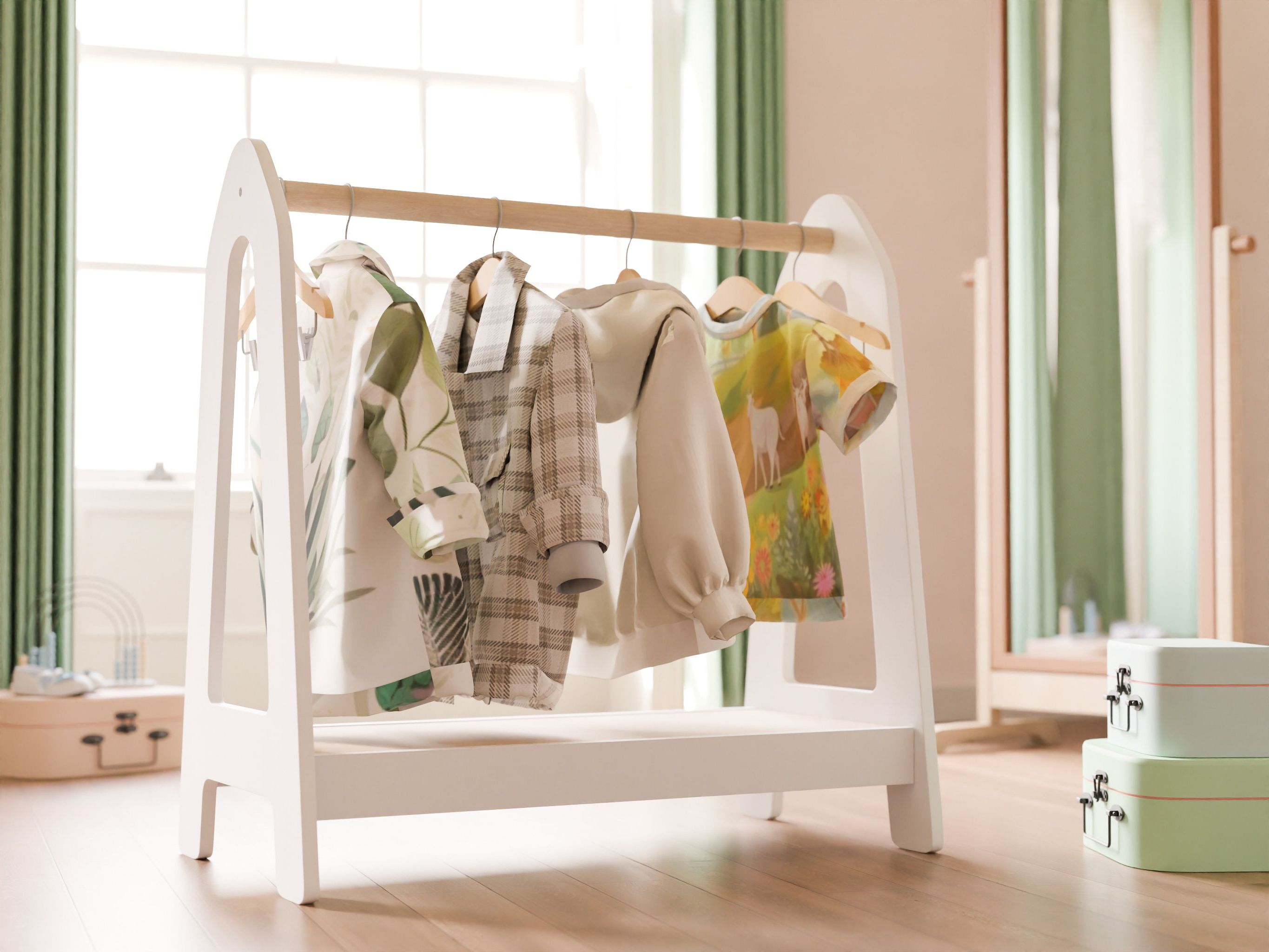 Kids Clothing Rack Montessori Wardrobe Dress Up Rack Dress – Etsy Regarding Kids Dress Up Wardrobes Closet (View 4 of 20)