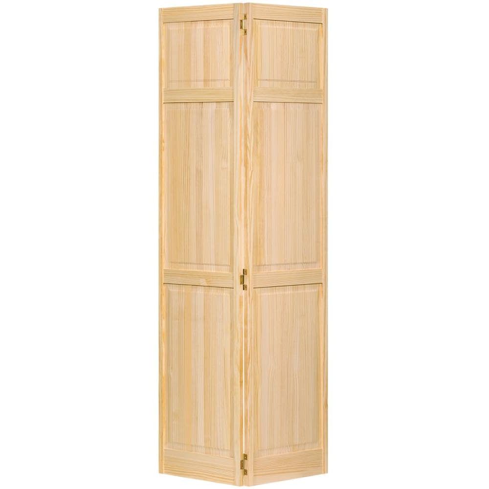 Kimberly Bay Traditional 36 In X 96 In Clear 6 Panel Solid Core Unfinished  Pine Wood Bifold Door Hardware Included In The Closet Doors Department At  Lowes Within 96 Inches Wardrobes (View 14 of 20)