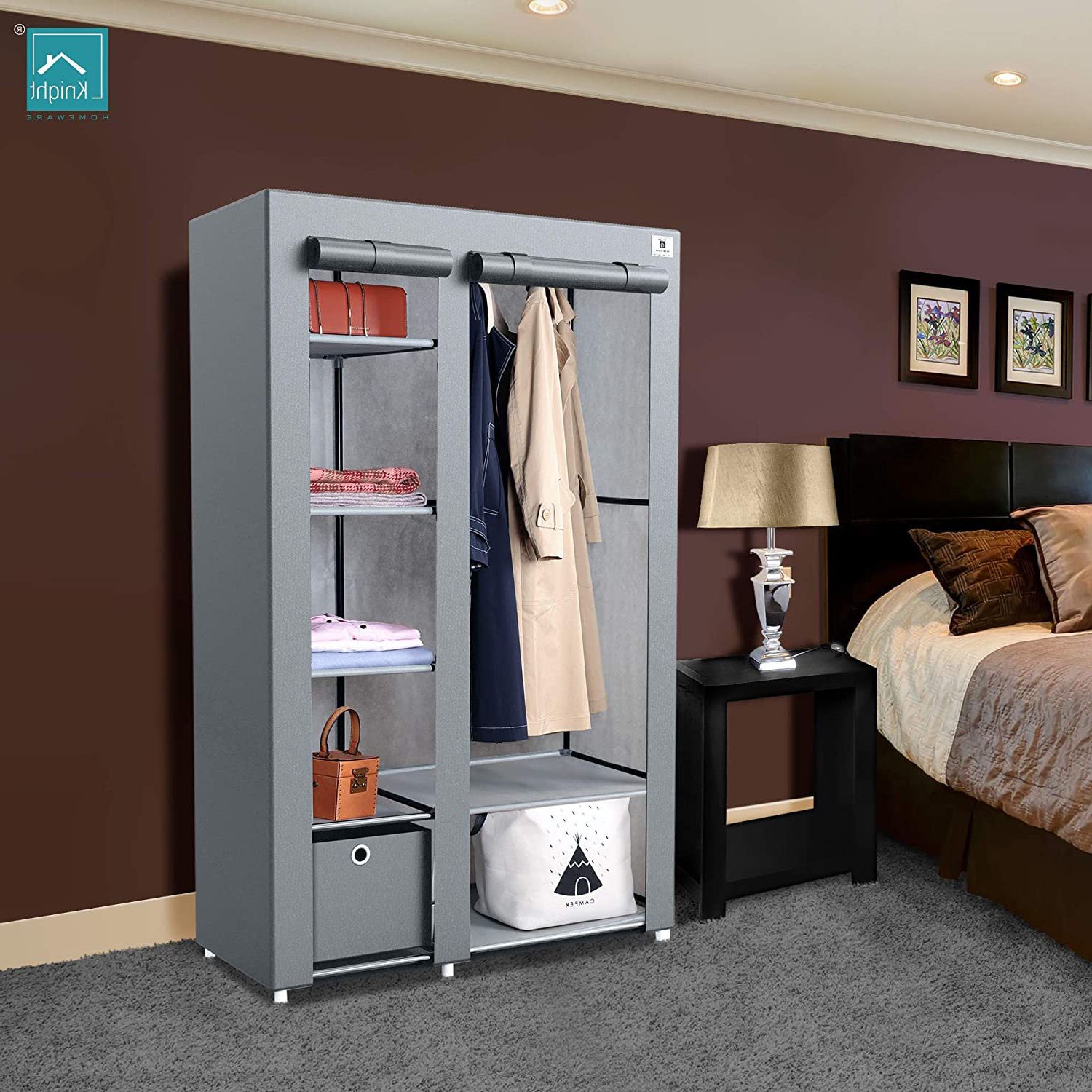 Knight 88cm Clothes Storage System & Reviews | Wayfair.co.uk Pertaining To Double Rail Canvas Wardrobes (Gallery 14 of 20)