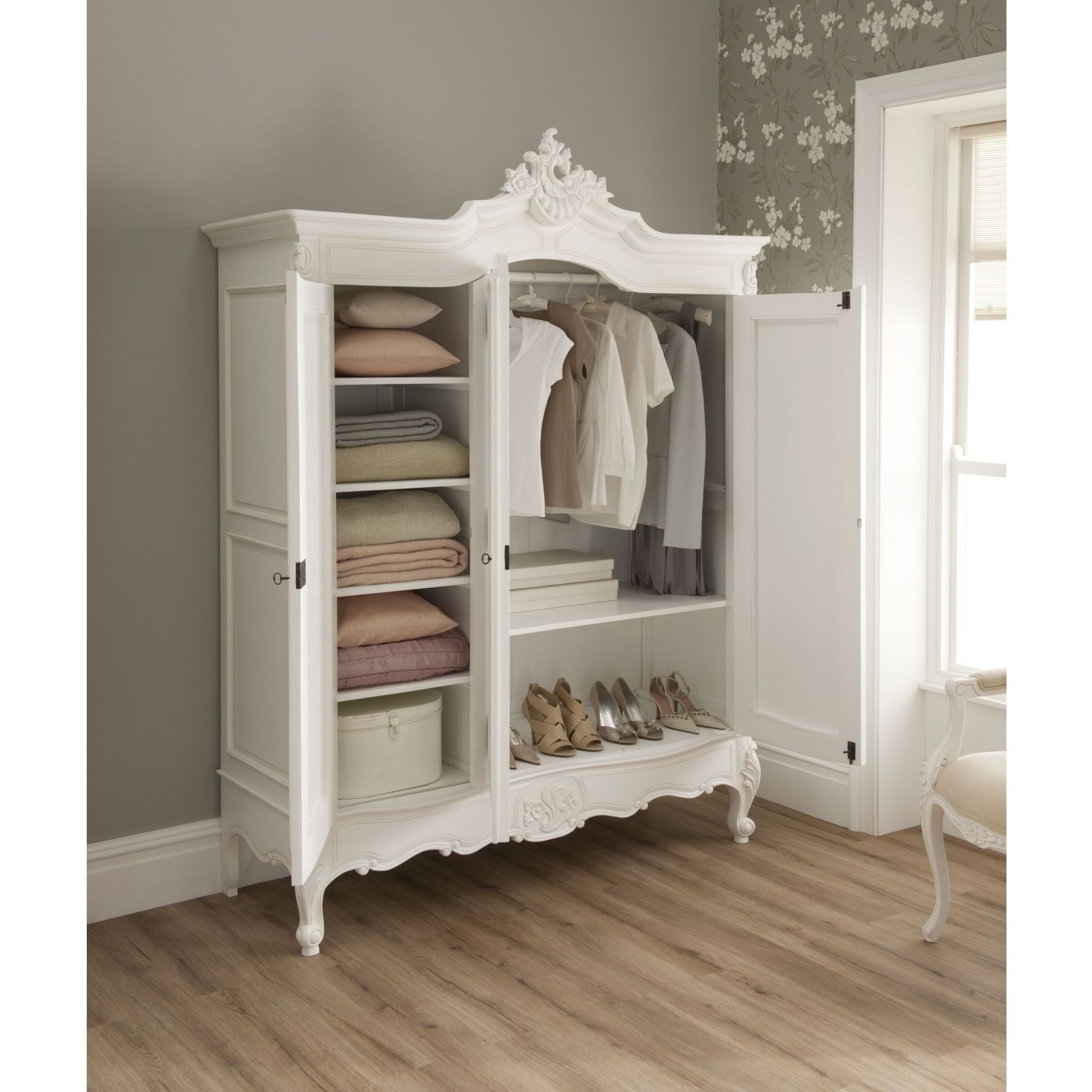 La Rochelle Antique French Style Wardrobe | Wardrobe Furniture, French  Furniture Bedroom, Shabby Chic Furniture Inside White Shabby Chic Wardrobes (View 5 of 20)