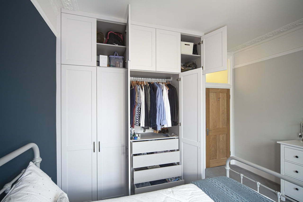 Lacquered Shaker Style Fitted Wardrobes, Fully Bespoke, Richmond Inside Richmond Wardrobes (View 11 of 20)