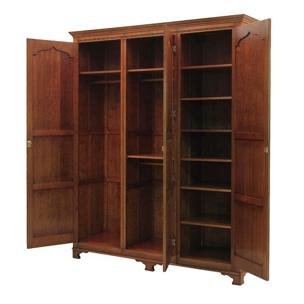 Large Oak 3 Door Wardrobe – Solid Oak Wardrobes – Tudor Oak, Uk Intended For Large Oak Wardrobes (View 17 of 20)