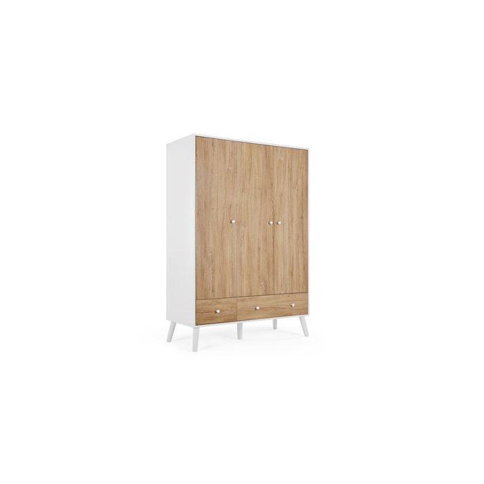 Larsen Triple Wardrobe Oak & White – Wardrobes – Furniture Factories,  Suppliers, Manufacturers In Asia, Vietnam – Cainver Within Oak And White Wardrobes (View 2 of 20)