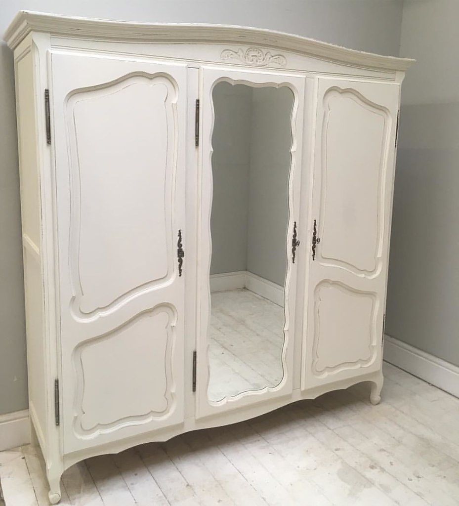 Latest Vintage French Armoire Just Finished / Simple Cream… | Flickr Within Vintage French Wardrobes (View 17 of 20)