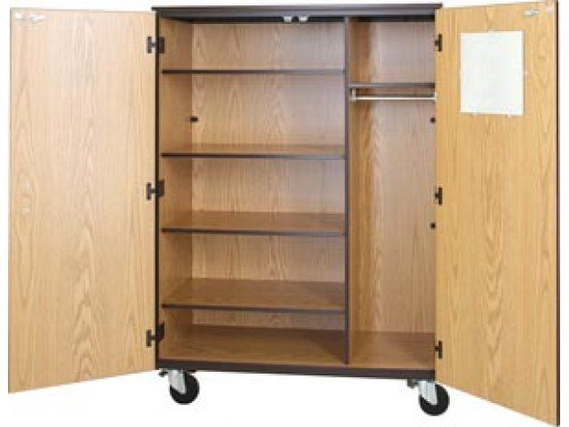 Locking Mobile Wardrobe Storage Closet  4 Adj Shelves, 66"h Irw 1084 Cl,  Wardrobe Storage Cabinets Regarding Mobile Wardrobes Cabinets (View 2 of 20)