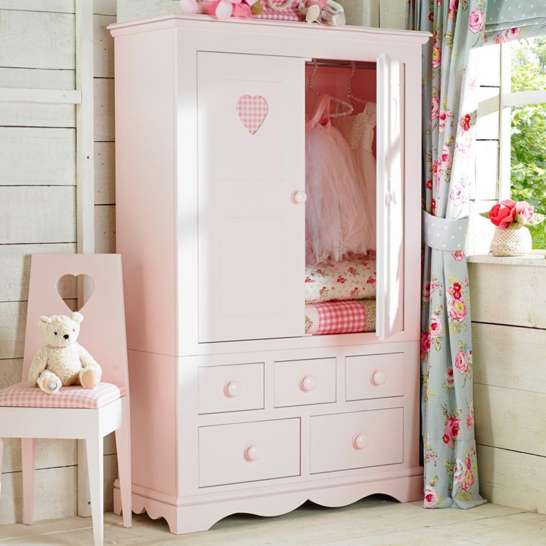 Looby Lou Combination Wardrobe | Childrens Wardrobe | Girls Wardrobe For Childrens Double Rail Wardrobes (View 15 of 20)