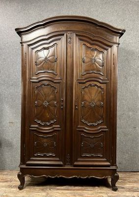 Louis Xv Baroque Wardrobe In Walnut, 1880 For Sale At Pamono Pertaining To Baroque Wardrobes (Gallery 2 of 20)