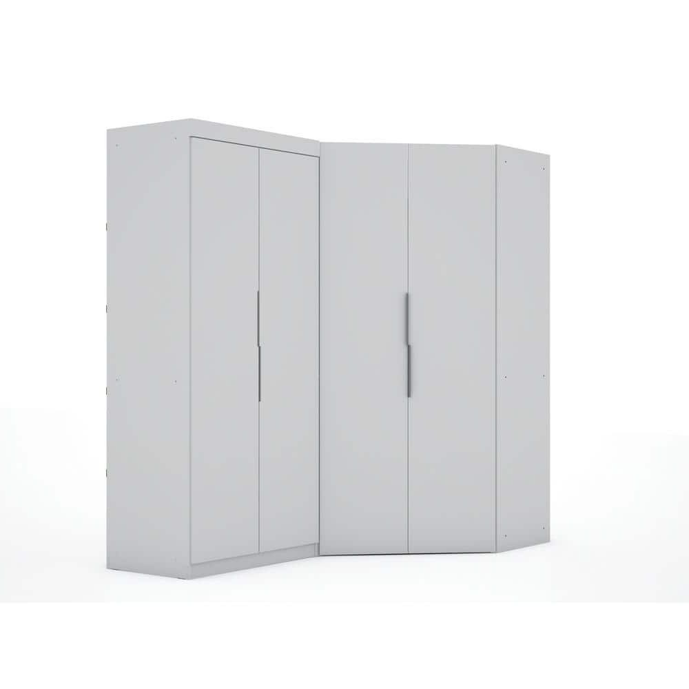 Luxor Ramsey 3.0 White Sectional Corner Wardrobe Closet (set Of 2) 117hd1 –  The Home Depot Pertaining To Black Corner Wardrobes (Gallery 9 of 20)