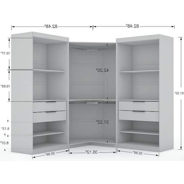 Luxor Ramsey White Open 3 Sectional Corner Closet (set Of 3) 111hd1 – The  Home Depot With Regard To White Corner Wardrobes Units (Gallery 8 of 20)