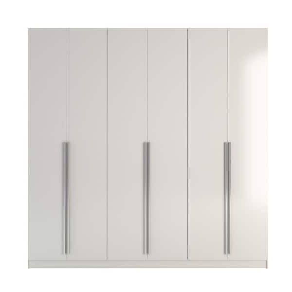 Manhattan Comfort Eldridge White High Gloss Armoire 34184 – The Home Depot With White High Gloss Wardrobes (Gallery 15 of 20)
