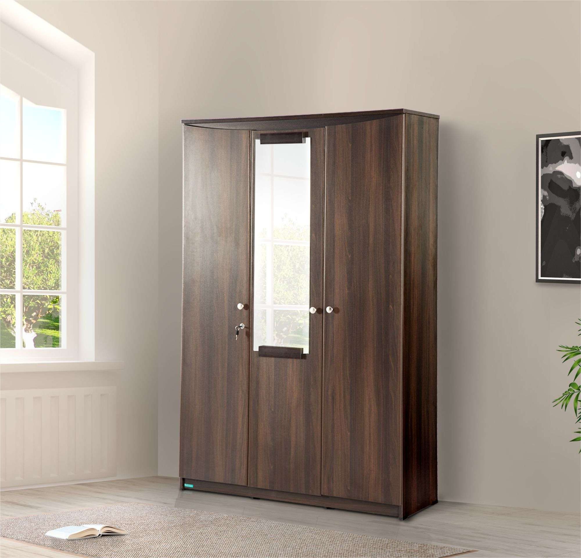 Mercury 3 Door Wardrobe | Damro Intended For 3 Doors Wardrobes With Mirror (Gallery 9 of 20)