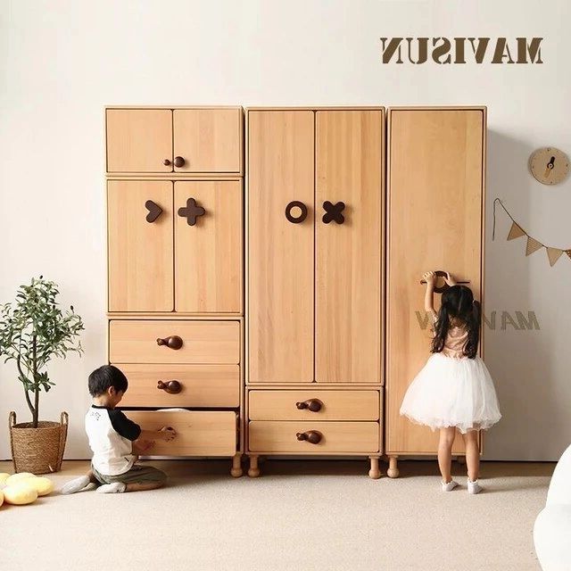 Minimalist Modern Storage Wardrobe Solid Wood Children's Single Door  Wardrobe Bedroom Cabinet Combination Clothing Cupboard – Aliexpress Intended For Single Wardrobes (View 15 of 20)