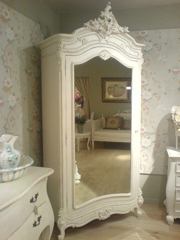 Mirrored Armoire Wardrobe – Ideas On Foter | Mirrored Armoire, Chic  Bedroom, Chic Furniture Inside White French Armoire Wardrobes (Gallery 9 of 20)