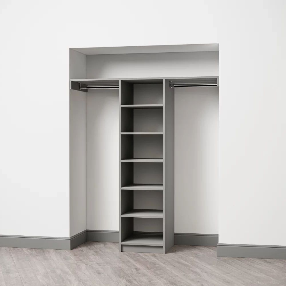 Mirrored Wardrobe Sliding Doors Sliver Track And Profile – 3 Door Kit With Shelf  Tower Pertaining To Wardrobes With 3 Shelving Towers (View 5 of 20)
