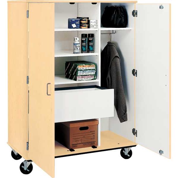 Mobile Wardrobe Cabinet With File Drawer – 48"w X 24"d X 67"h | Schools In Throughout Mobile Wardrobes Cabinets (Gallery 3 of 20)