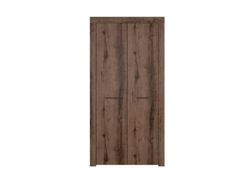Modern Free Standing Two Door Wardrobe Double Hanging Rail Dark Oak |  Impact Furniture For Double Rail Oak Wardrobes (Gallery 5 of 20)