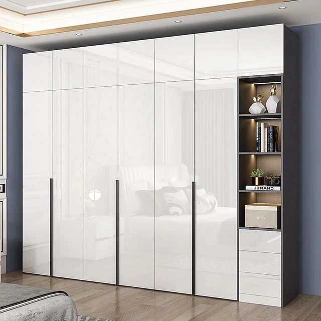 Modern Simple Luxury High Gloss Wardrobe Household Bedroom Flat Coat  Cabinet Locker Simple Mirror Storage – Wardrobes – Aliexpress With High Gloss Wardrobes (View 12 of 20)