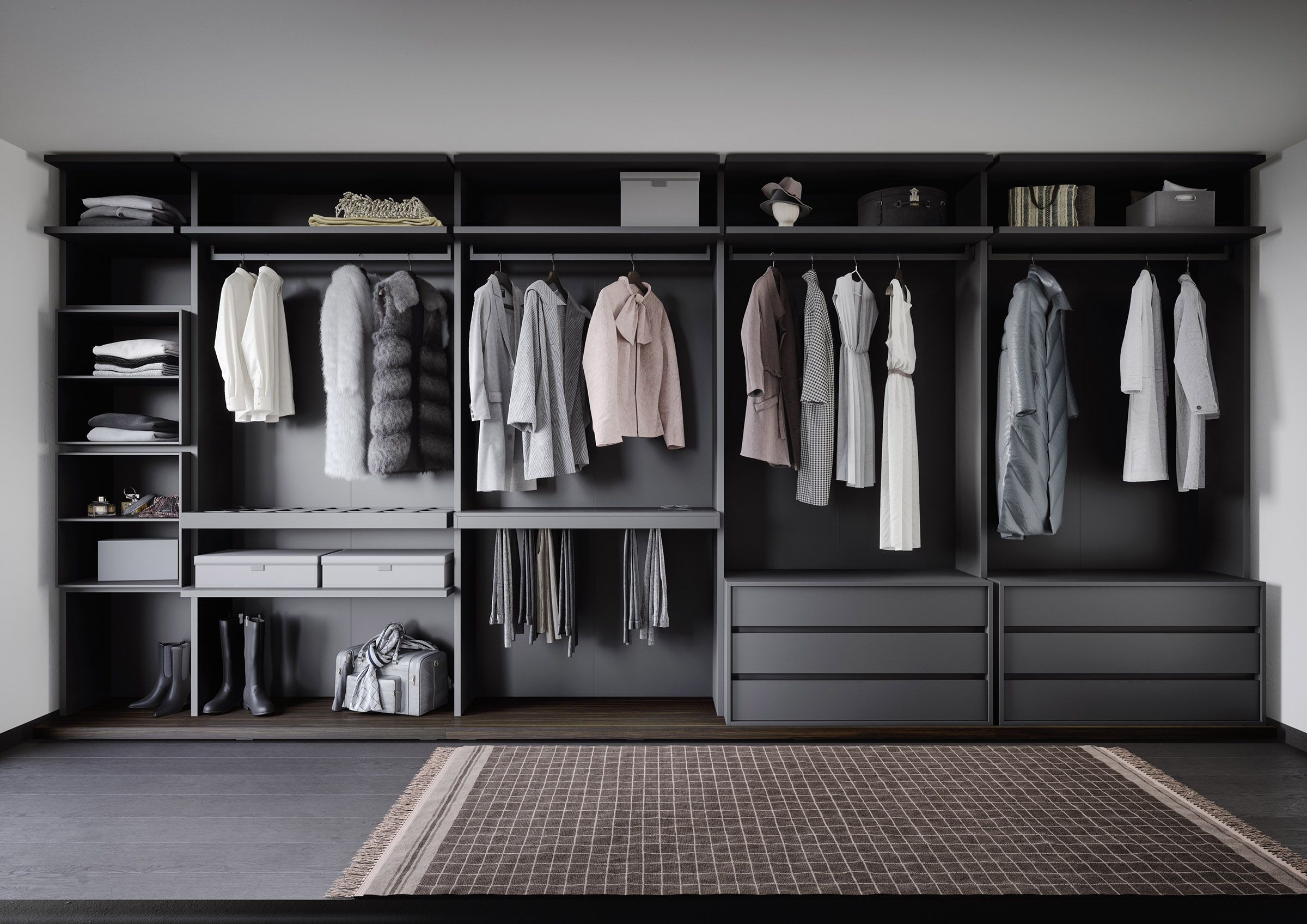 Modern Walk In Closet – Ben | Novamobili Within Wardrobes Hangers Storages (View 14 of 20)