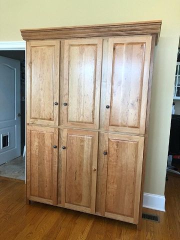 Natural Cherry Pantry Or Wardrobe | Farmhouse Furniture Pertaining To Natural Pine Wardrobes (View 16 of 20)
