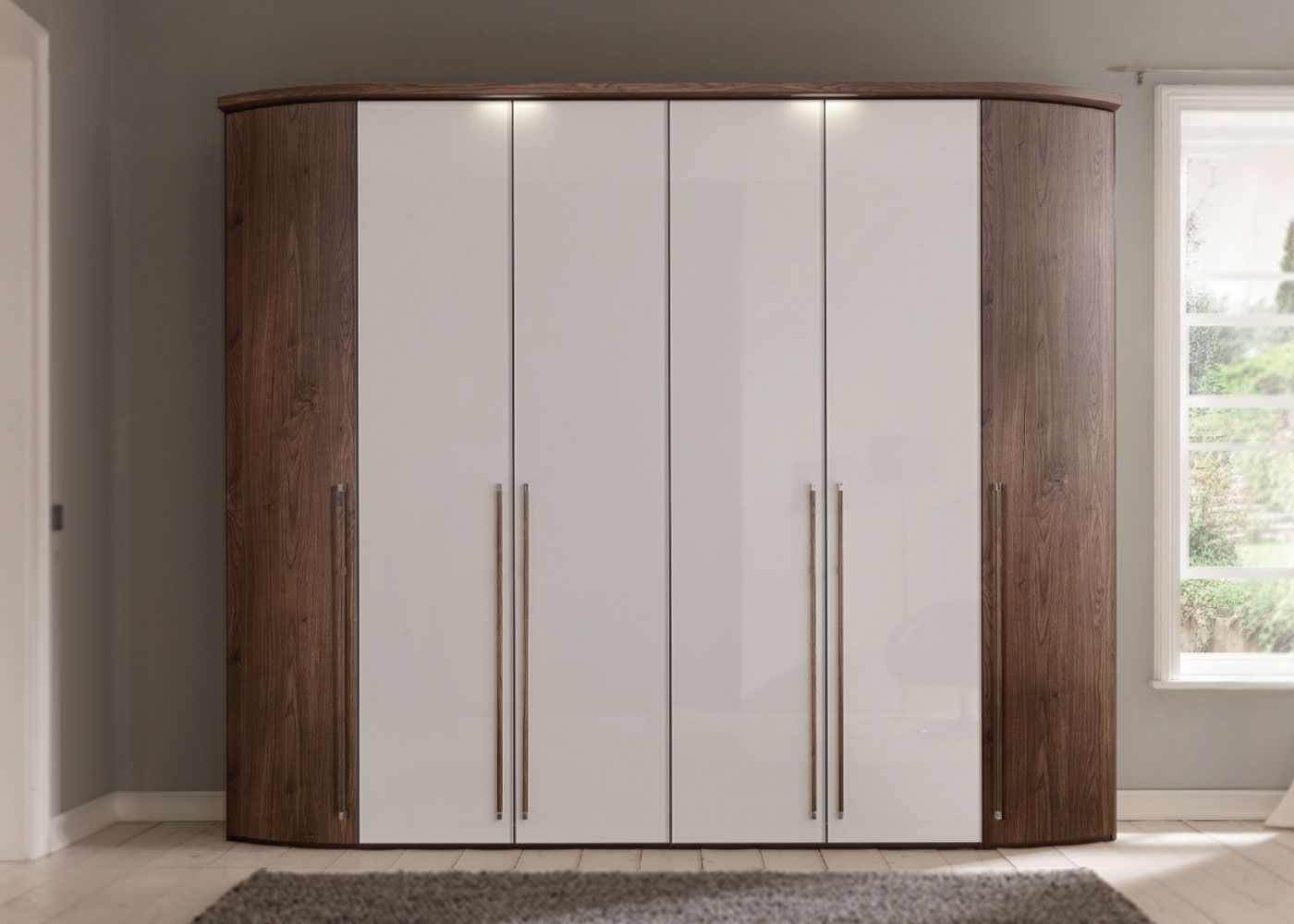 Nolte Möbel Horizon T100 Wardrobe With Curved Sides – Midfurn Furniture  Superstore Inside Curved Corner Wardrobes Doors (Gallery 9 of 20)