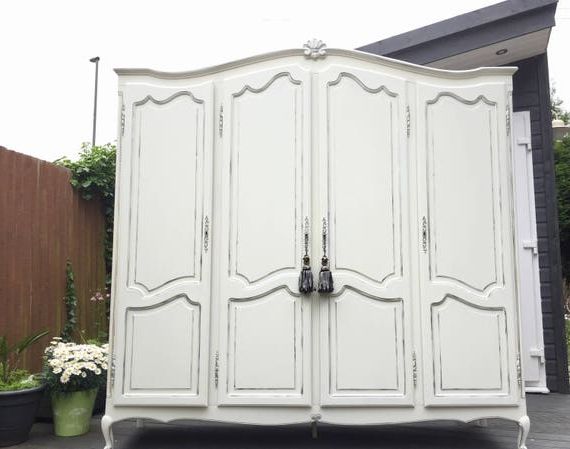 Now Sold French Vintage Louis Style Four Door Wardrobe – Etsy Hong Kong Within White French Armoire Wardrobes (View 10 of 20)