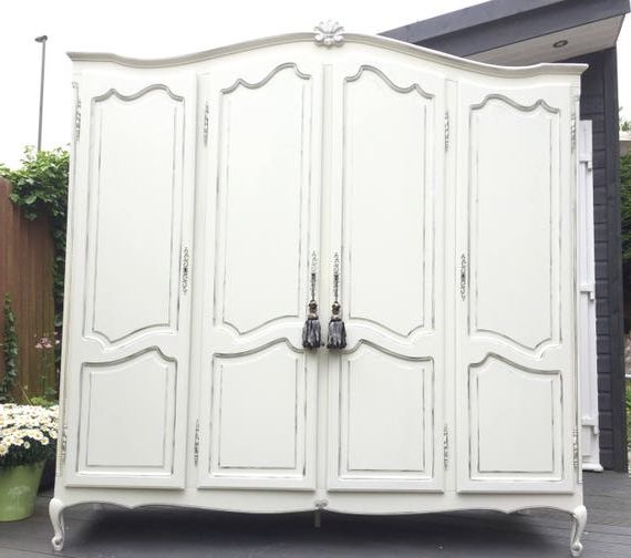 Now Sold French Vintage Louis Style Four Door Wardrobe – Etsy Pertaining To Vintage French Wardrobes (Gallery 1 of 20)